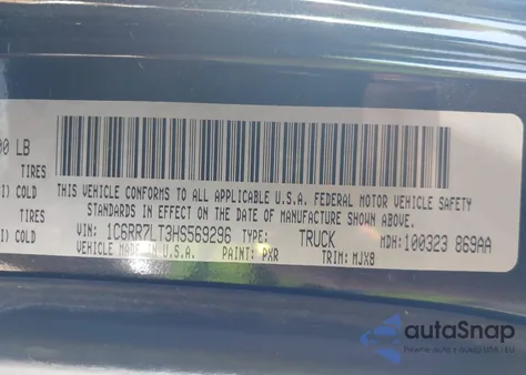 2017 Ram 1500 Lone Star 4X4 5'7 Box z USA, uszkodzony, nr VIN 1C6RR7LT3HS569296